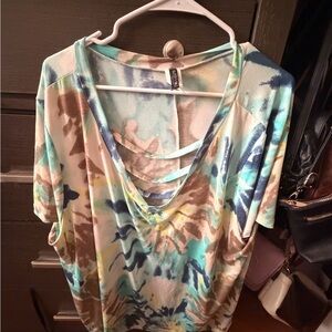 Colorful Tie-Dye Short Sleeve Top